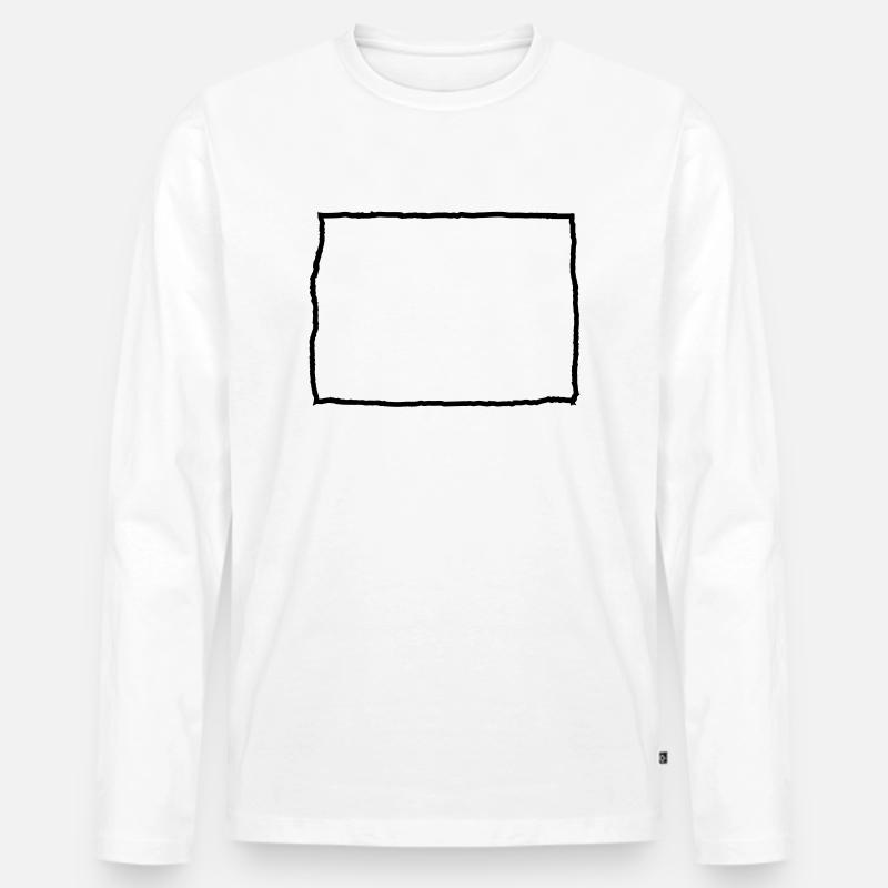 Namensschild in Tabellenformat - Männer Premium Bio Langarmshirt - Weiß