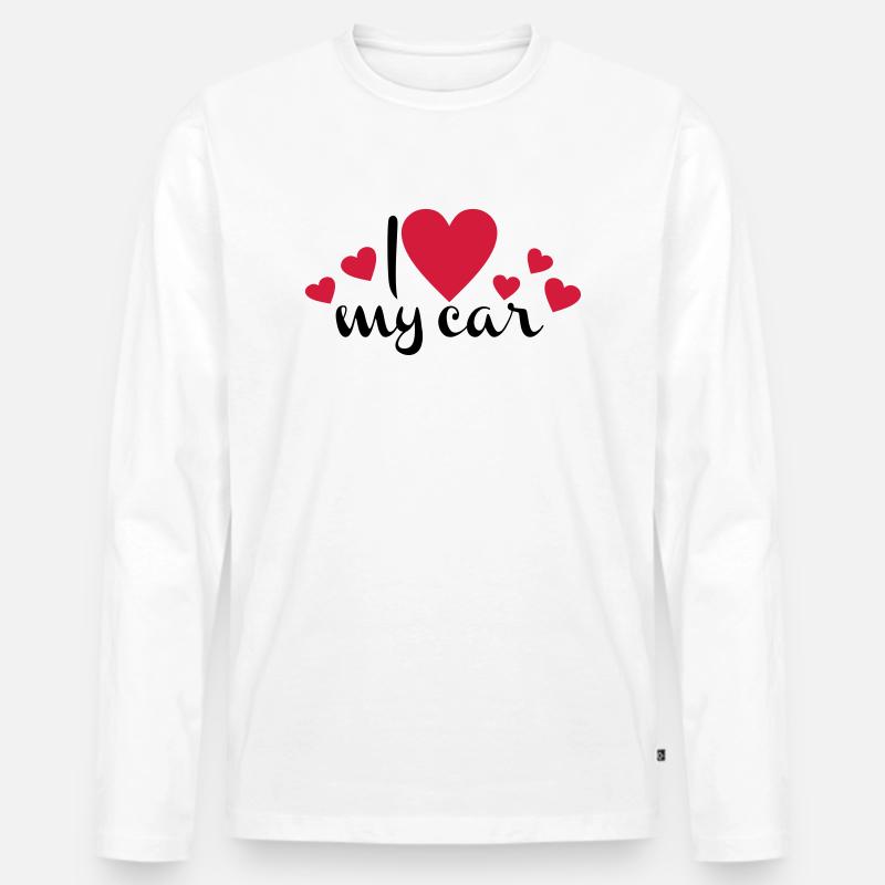 Auto - Männer Premium Bio Langarmshirt - Weiß