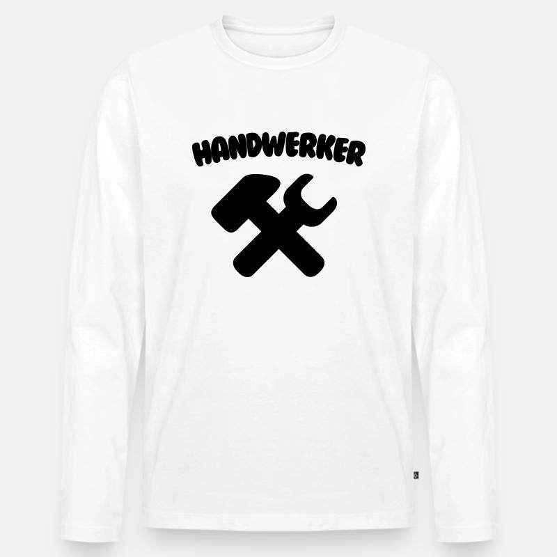 Handwerker - Männer Premium Bio Langarmshirt - Weiß