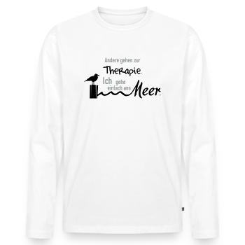Therapie am Meer - Männer Premium Bio Langarmshirt - Weiß - Vorne - Nico (187cm)