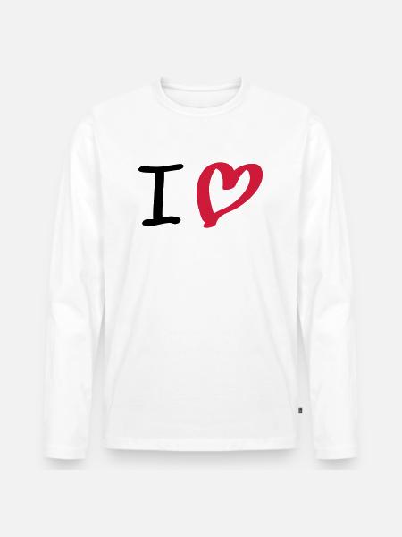i love - Men's Premium Organic Long Sleeve Shirt - white