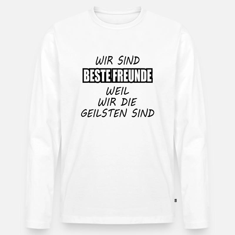 Beste Freunde - Männer Premium Bio Langarmshirt - Weiß