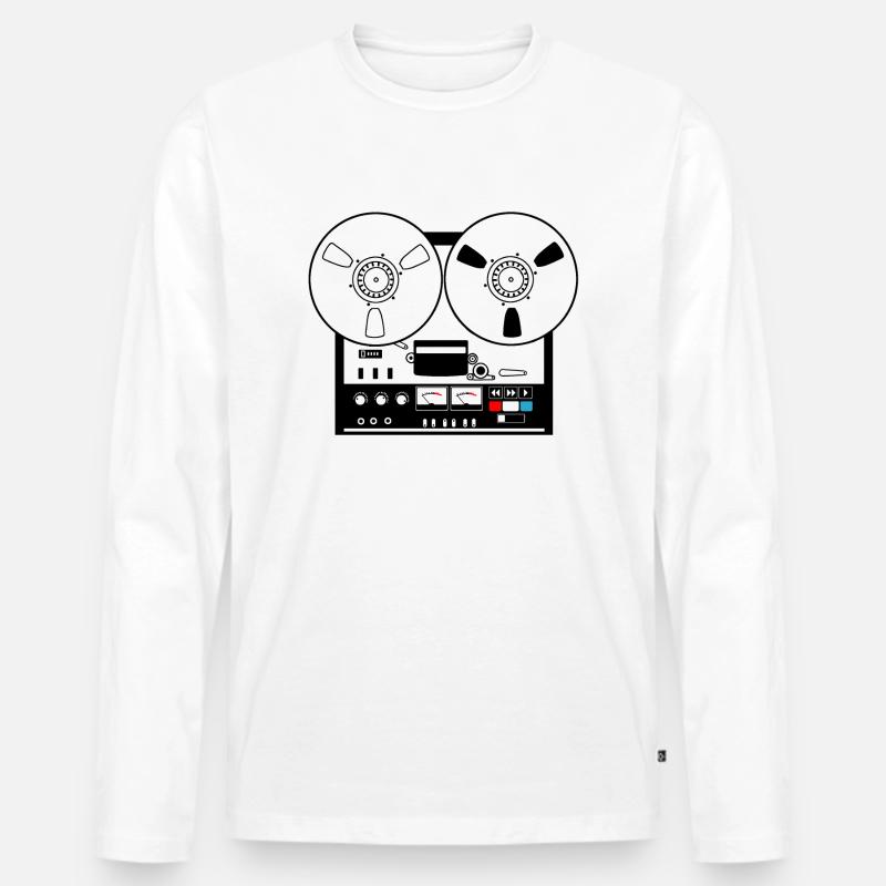 Spulen recorder - Männer Premium Bio Langarmshirt - Weiß