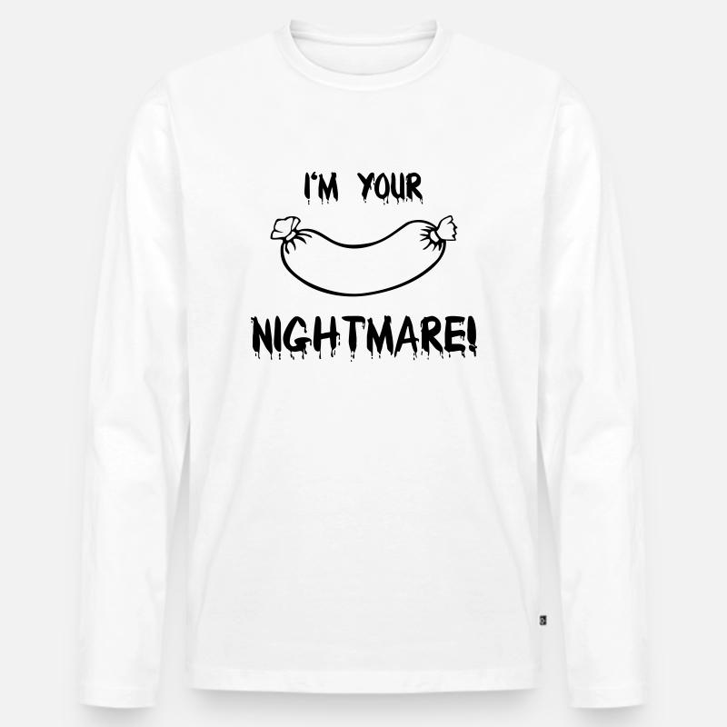 Wurst Albtraum Nightmare - Männer Premium Bio Langarmshirt - Weiß
