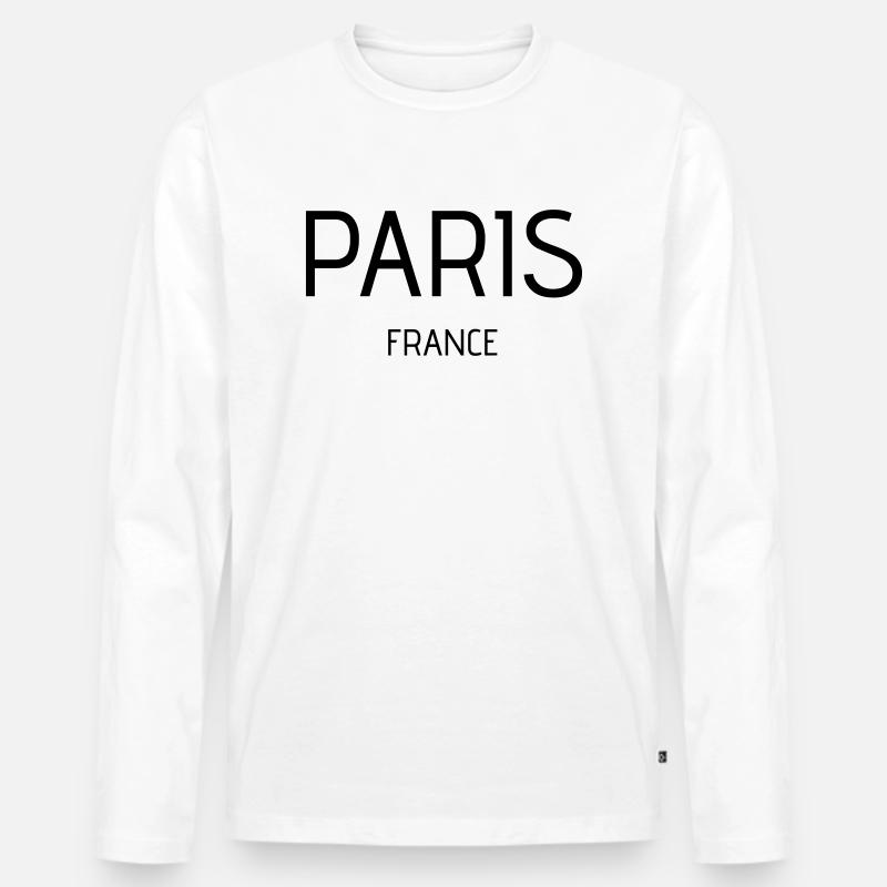 paris - Männer Premium Bio Langarmshirt - Weiß