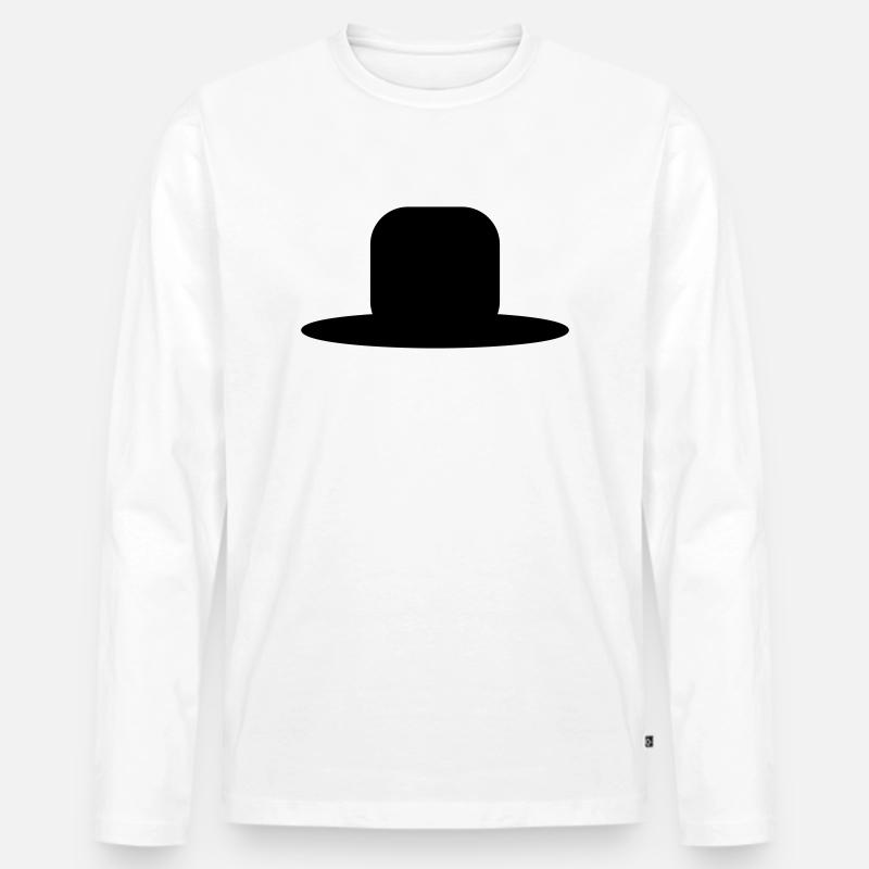 hut2 - Männer Premium Bio Langarmshirt - Weiß