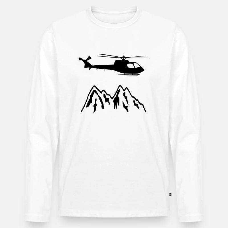 Rettungs Helicopter - Männer Premium Bio Langarmshirt - Weiß