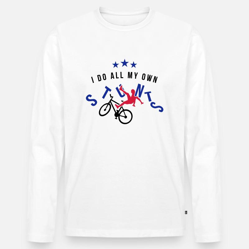 I do all my own stunts 3C - Männer Premium Bio Langarmshirt - Weiß