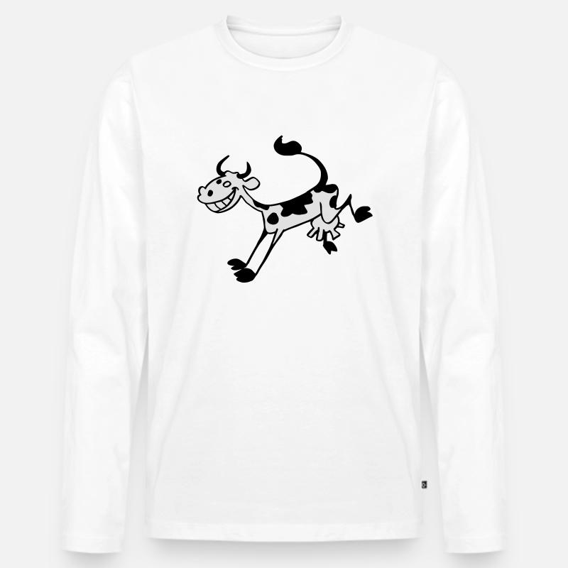Ah Kuh - Männer Premium Bio Langarmshirt - Weiß