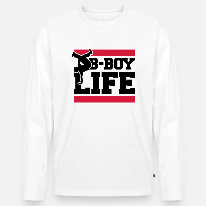 b_boy_life_c2 - Männer Premium Bio Langarmshirt - Weiß