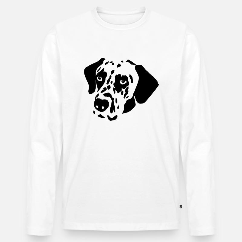 Dalmatiner Hund - Männer Premium Bio Langarmshirt - Weiß