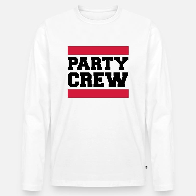 Party Crew Design - Männer Premium Bio Langarmshirt - Weiß