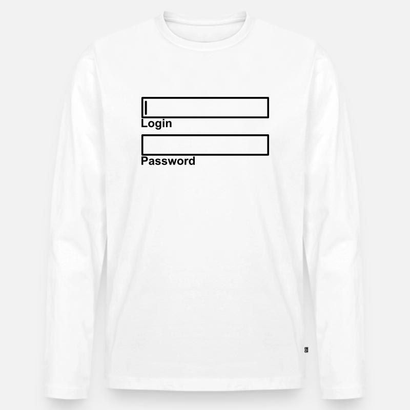 login - Männer Premium Bio Langarmshirt - Weiß