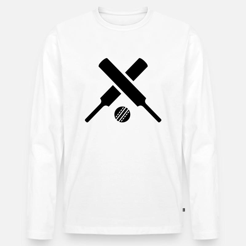 Cricket - Männer Premium Bio Langarmshirt - Weiß
