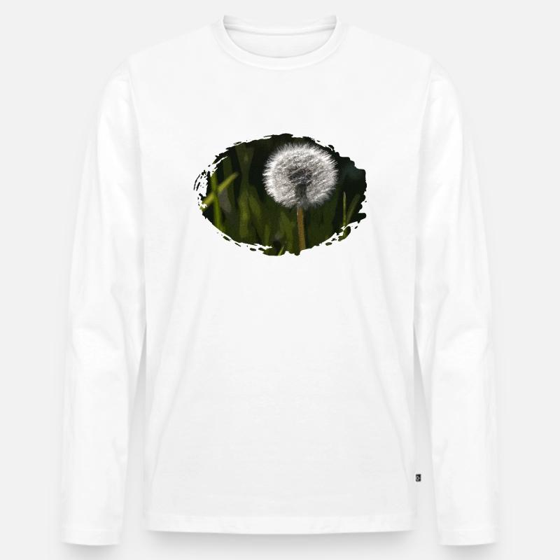 Pusteblume2 - Männer Premium Bio Langarmshirt - Weiß
