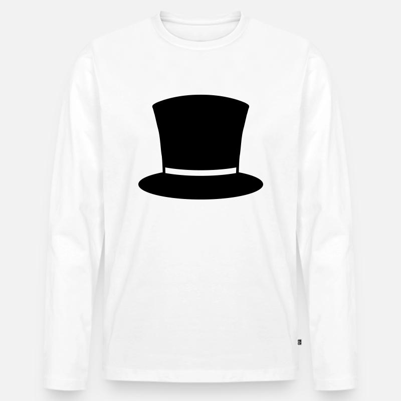Zylinder - Männer Premium Bio Langarmshirt - Weiß