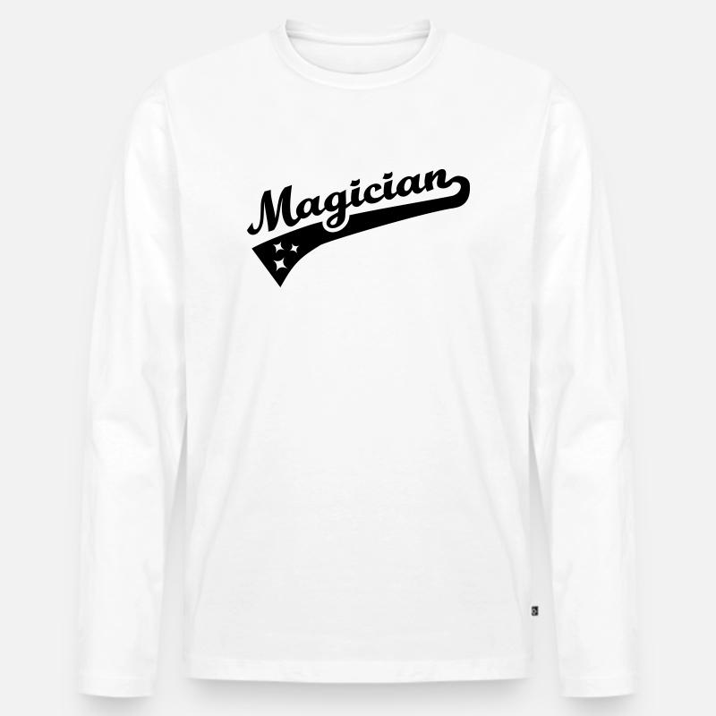 Zauberer - Männer Premium Bio Langarmshirt - Weiß