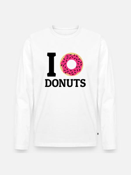 I love donuts - Männer Premium Bio Langarmshirt - Weiß