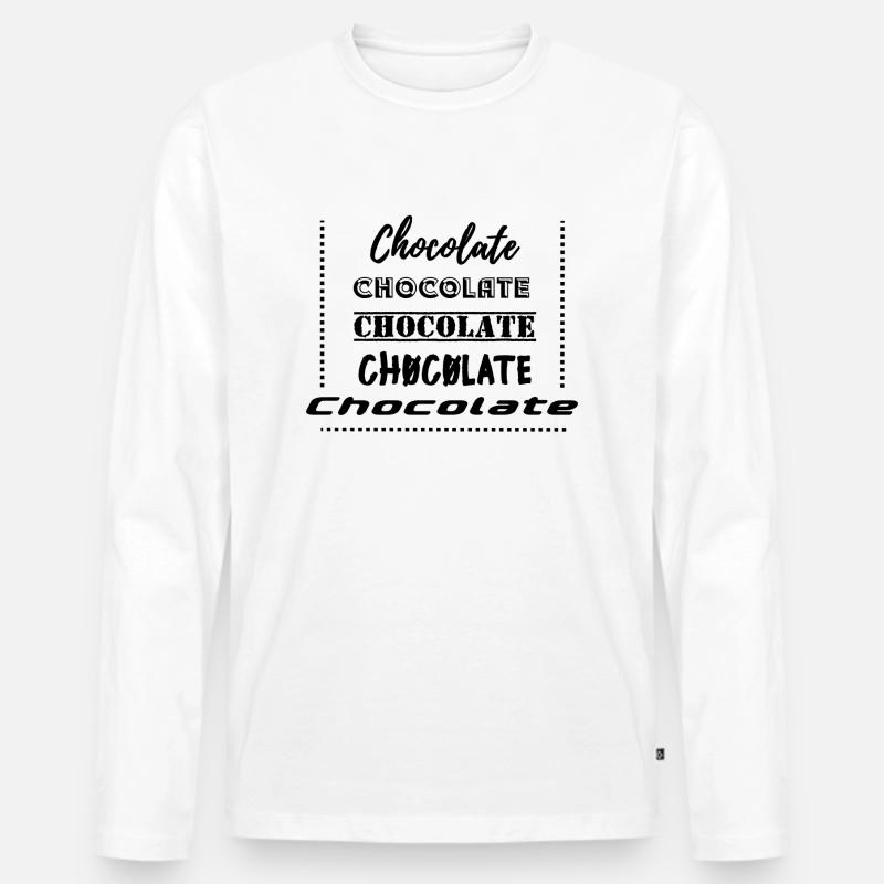 Schokolade Schokolade Schokolade - Männer Premium Bio Langarmshirt - Weiß