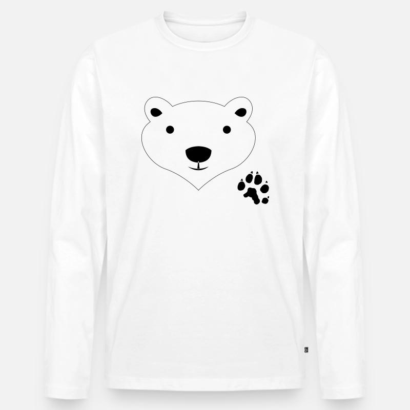 Polar Bear - Männer Premium Bio Langarmshirt - Weiß