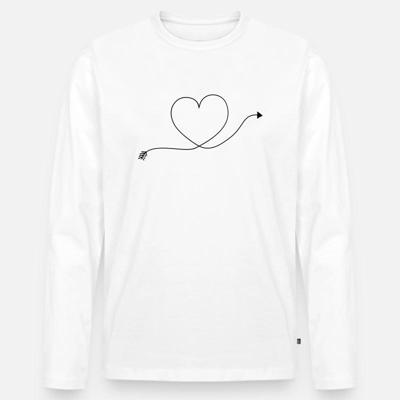 heart_arrow_2 - Männer Premium Bio Langarmshirt - Weiß