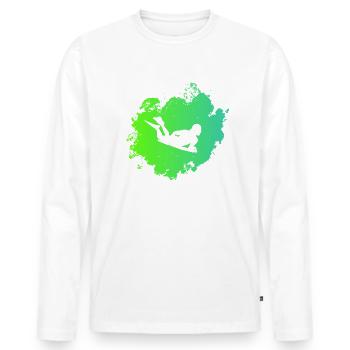 Bodyboarder - Men's Premium Organic Long Sleeve Shirt - white - Front - Nico (187cm)