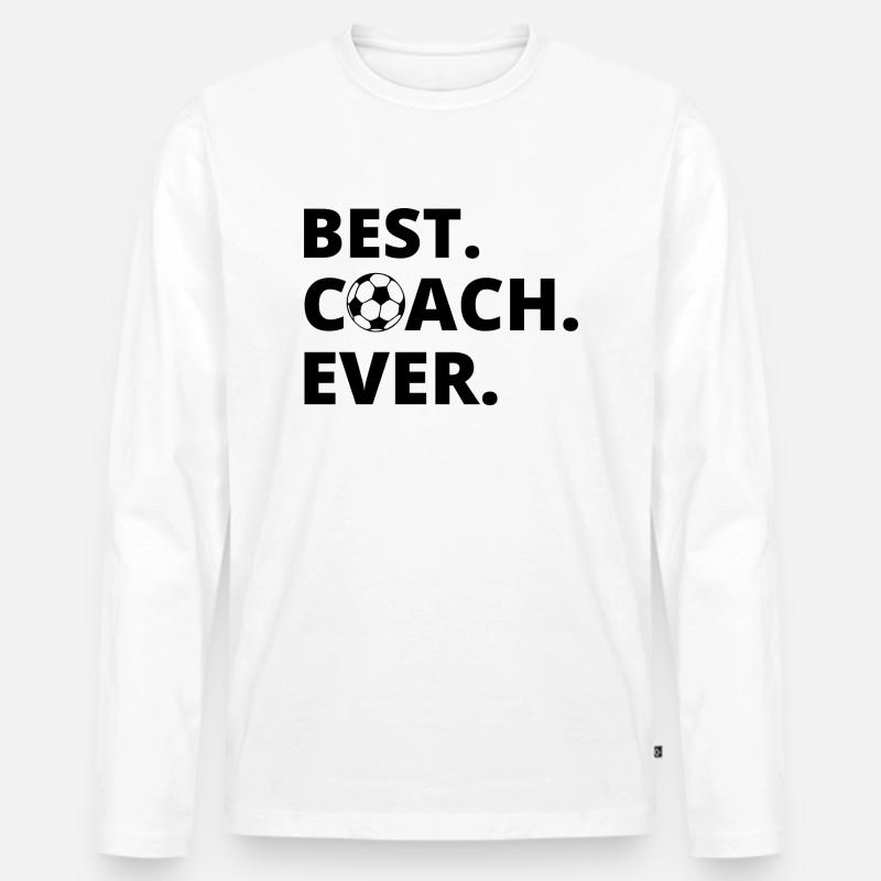 BESTER TRAINER EVER - Männer Premium Bio Langarmshirt - Weiß