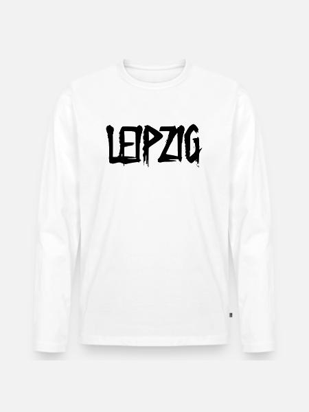 Leipzig - Männer Premium Bio Langarmshirt - Weiß