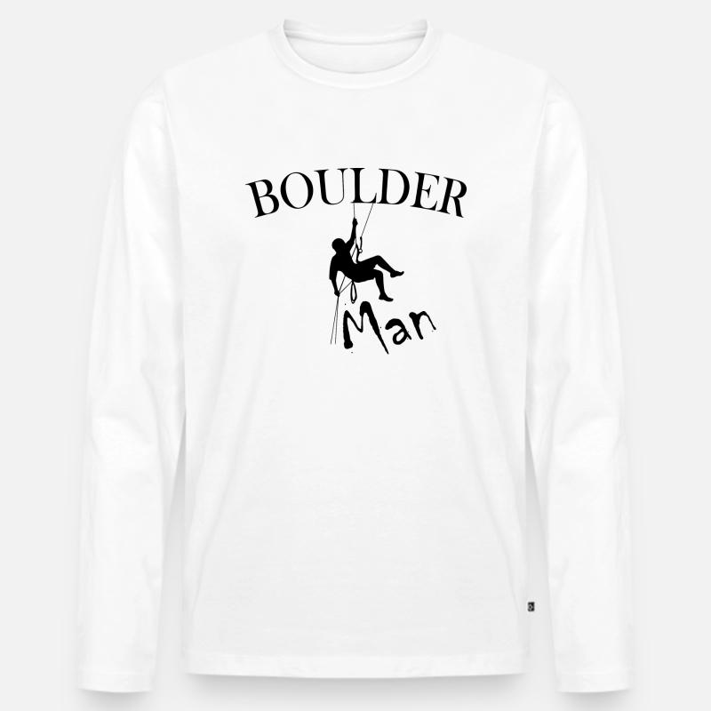 Bouldern Klettern Climbing - Männer Premium Bio Langarmshirt - Weiß