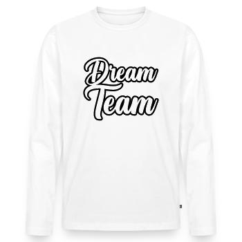 Dream Team - Men's Premium Organic Long Sleeve Shirt - white - Front - Nico (187cm)