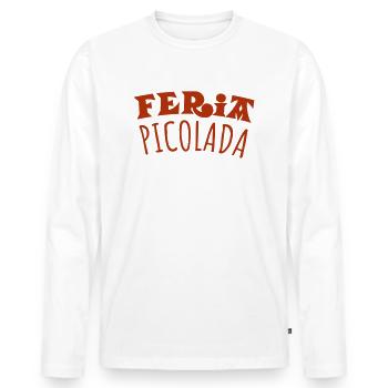 Feria picolada alcool - T-shirt manches longues Premium bio Homme - blanc - Devant - Nico (187cm)