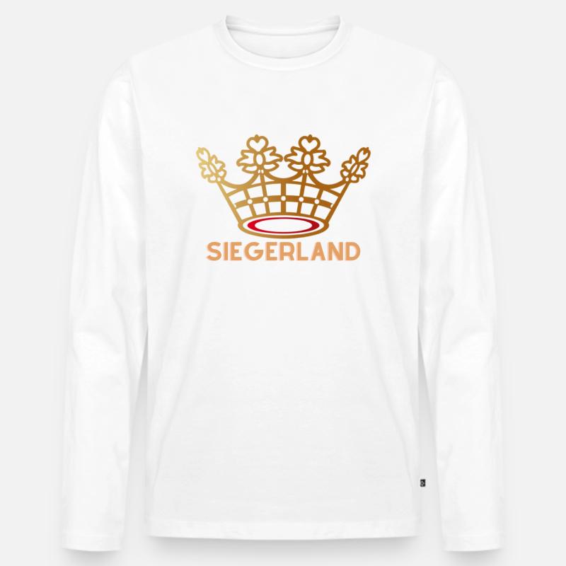 SIEGERLAND - Das Siegen-Design - Männer Premium Bio Langarmshirt - Weiß
