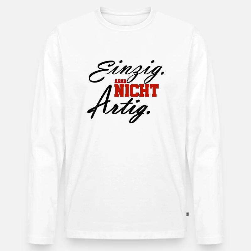 einzig aber nicht artigrot - Männer Premium Bio Langarmshirt - Weiß