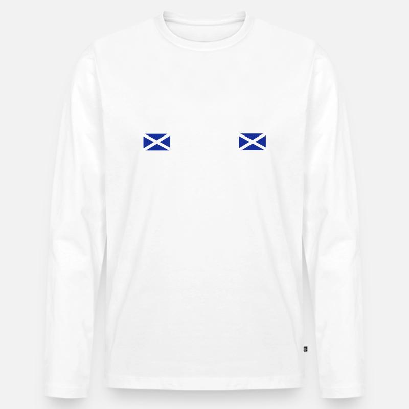 Schottisch nicht britisch - Männer Premium Bio Langarmshirt - Weiß