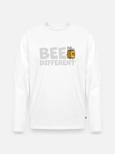 bee different saying quote - Men's Premium Organic Long Sleeve Shirt - white
