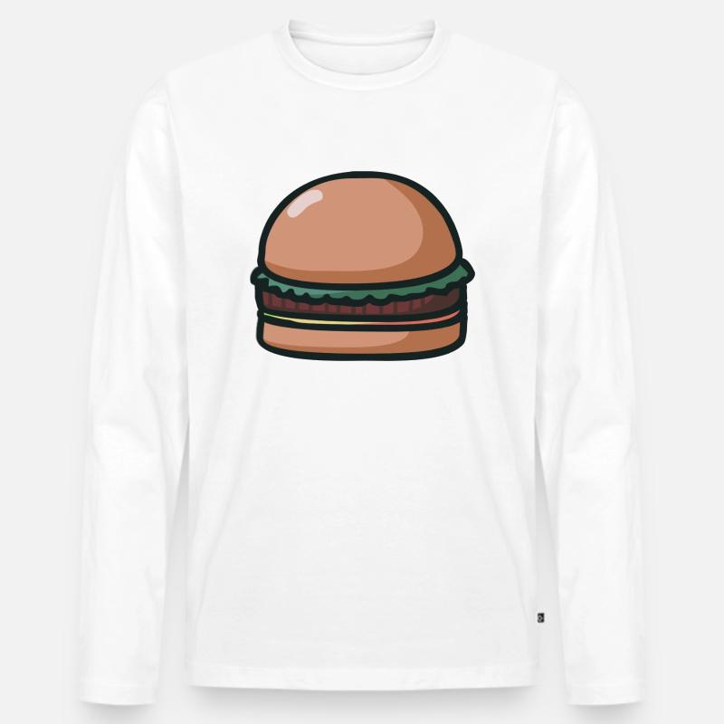 BURGER CLASSICO - Männer Premium Bio Langarmshirt - Weiß