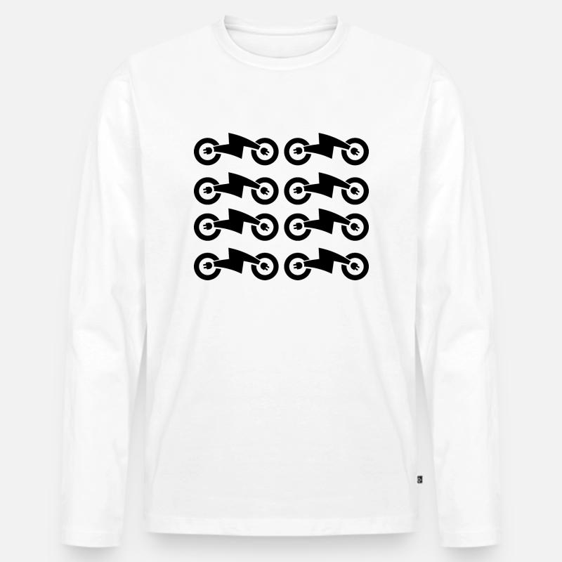 E-Scooter E-Roller Scooter - Männer Premium Bio Langarmshirt - Weiß