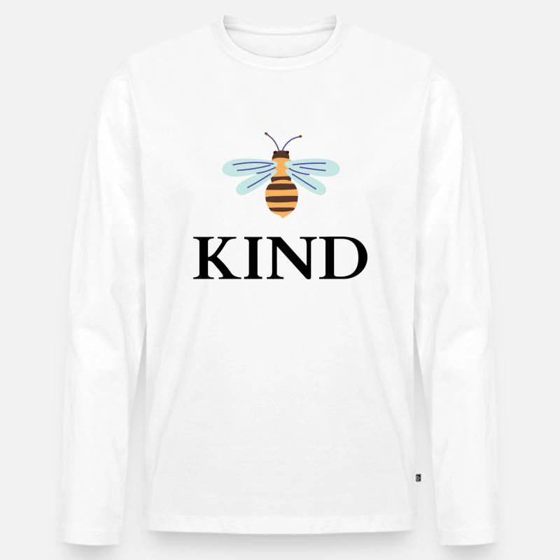 be kind - Männer Premium Bio Langarmshirt - Weiß