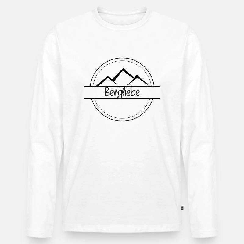 Berg Leidenschaft - Männer Premium Bio Langarmshirt - Weiß