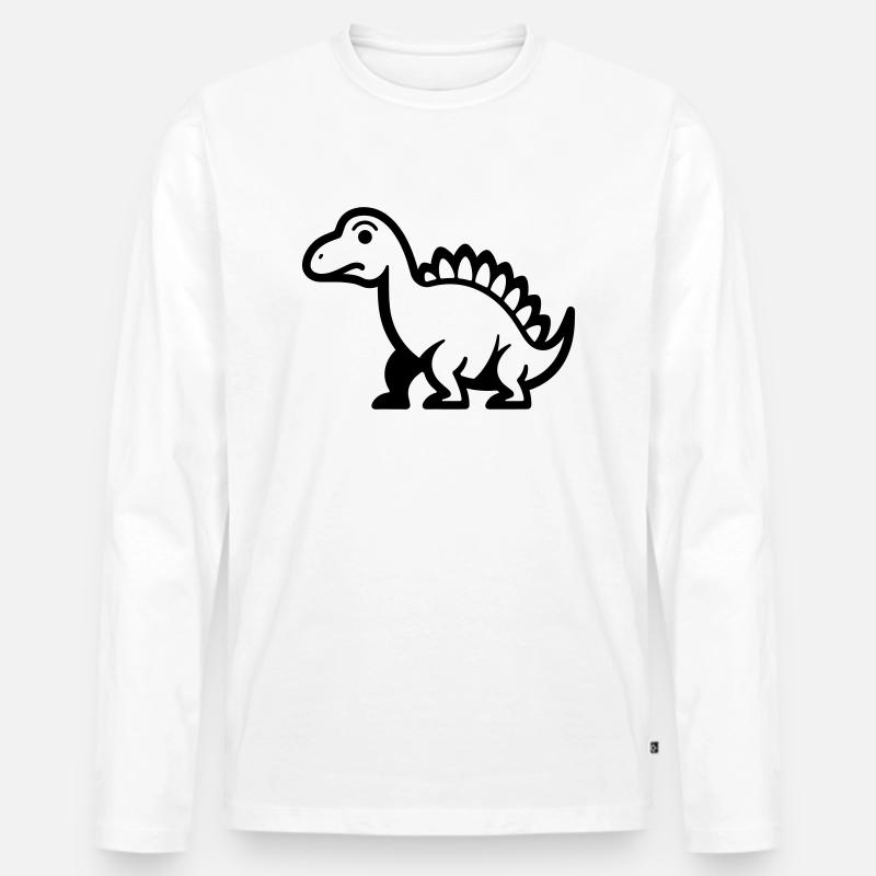 Dinosaurier - Männer Premium Bio Langarmshirt - Weiß