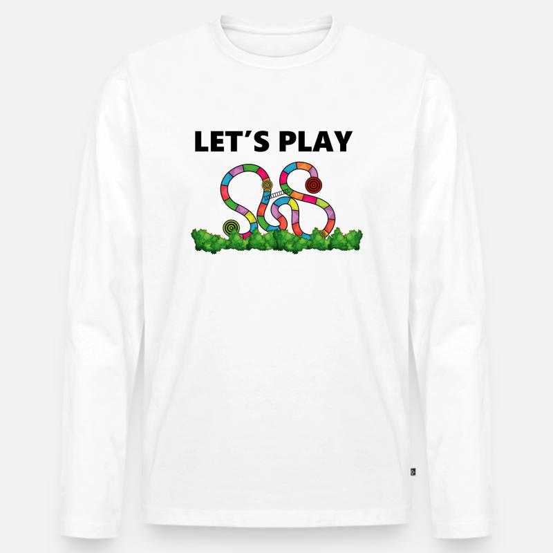 boardgame chess backgammon game night - Männer Premium Bio Langarmshirt - Weiß