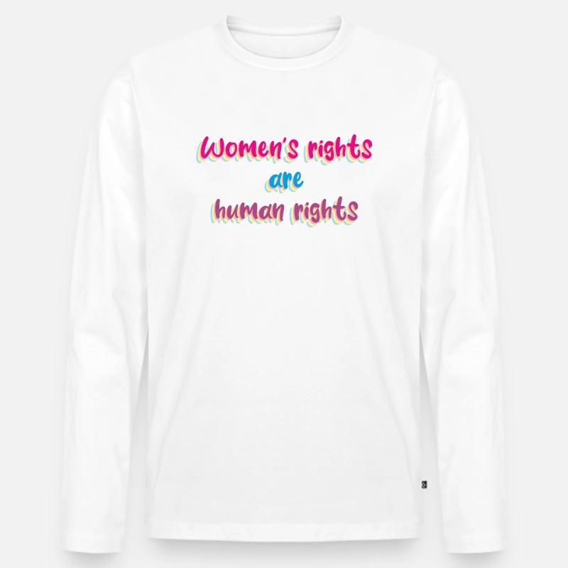 Frauenrechte - Männer Premium Bio Langarmshirt - Weiß