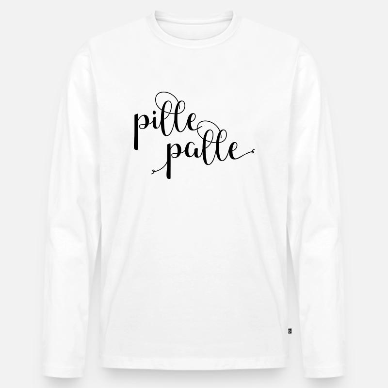 pille palle - Männer Premium Bio Langarmshirt - Weiß