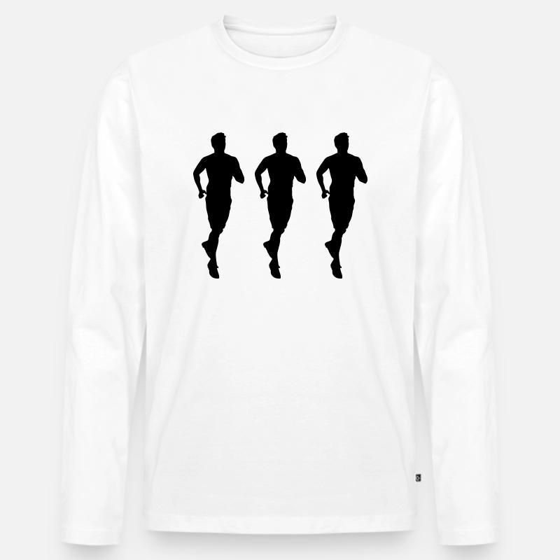 jogging 3 - Männer Premium Bio Langarmshirt - Weiß