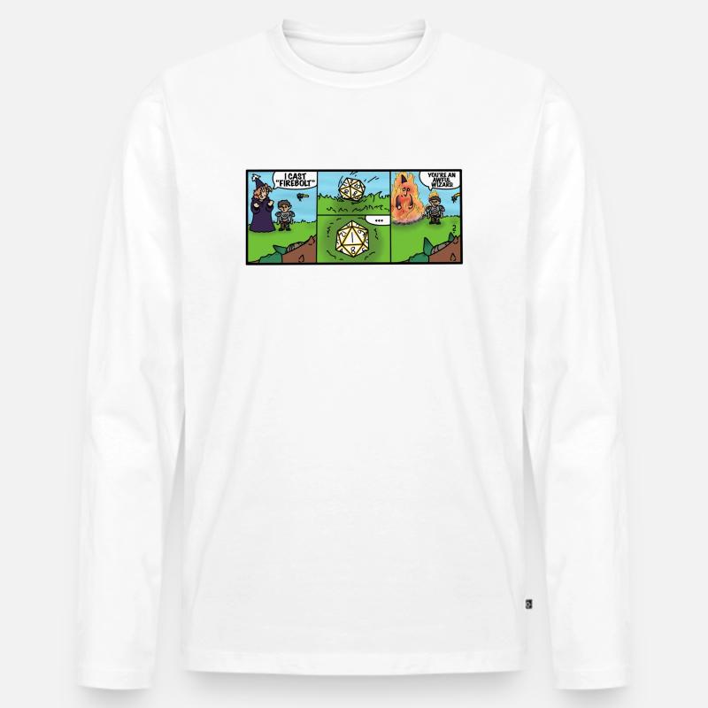 Kurzer Comic - Männer Premium Bio Langarmshirt - Weiß