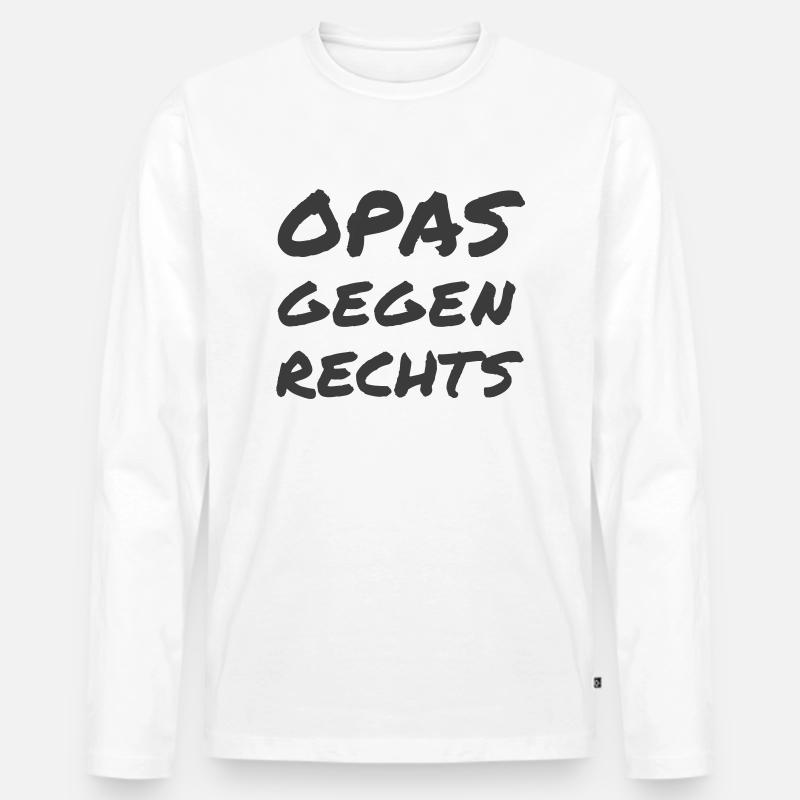 Opas gegen Rechts - Männer Premium Bio Langarmshirt - Weiß