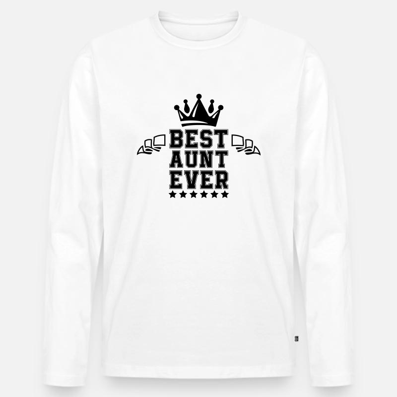 best aunt ever - Männer Premium Bio Langarmshirt - Weiß