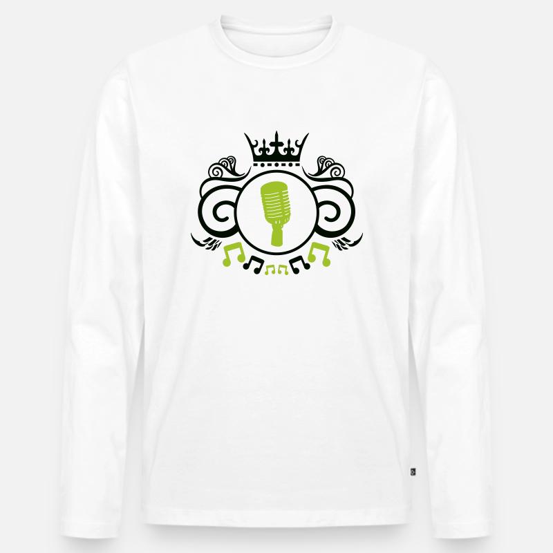 Microphone wappen - Männer Premium Bio Langarmshirt - Weiß