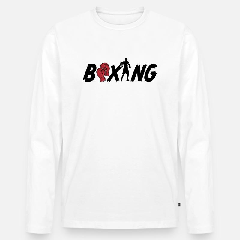 Boxing Boxer - Männer Premium Bio Langarmshirt - Weiß