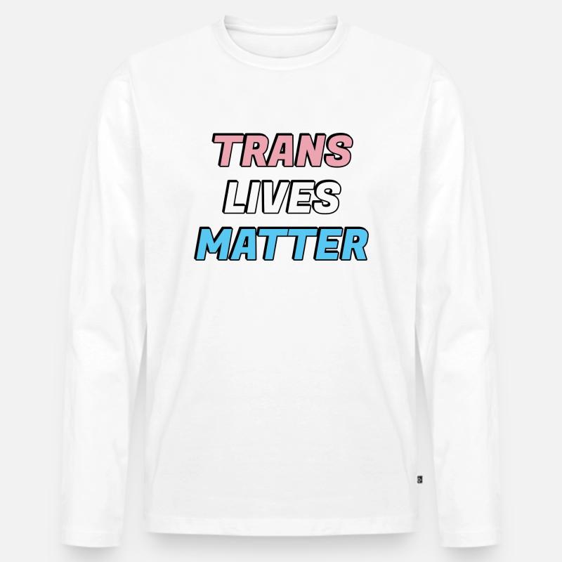 Trans-Leben zählen - Männer Premium Bio Langarmshirt - Weiß